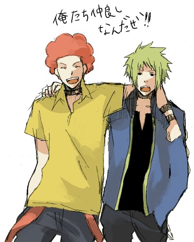 volkner and flint (pokemon and 1 more) drawn by taoru_(t_kiji)