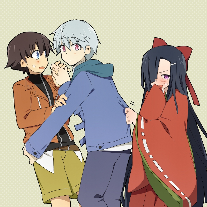 amano yukiteru, akise aru, and kasugano tsubaki (mirai nikki) drawn by shacttainw