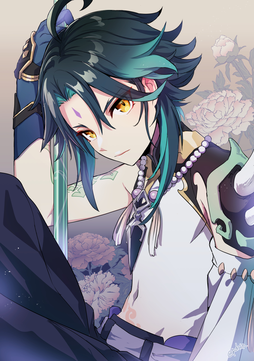 xiao (genshin impact) drawn by kawasemi_(pocorit)