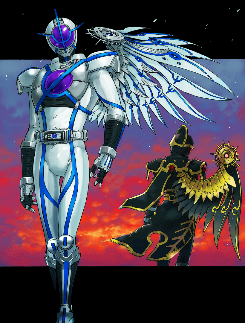 kamen rider psyga, kamen rider orga, and orga driver (kamen rider and 2 more) drawn by moi_(yfvlibbl9i)