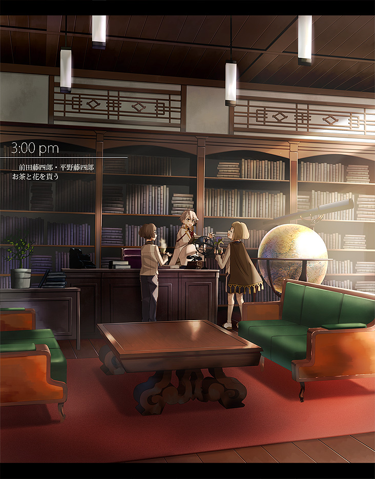 maeda toushirou, hirano toushirou, and saniwa (touken ranbu and 1 more) drawn by houhou_(black_lack)