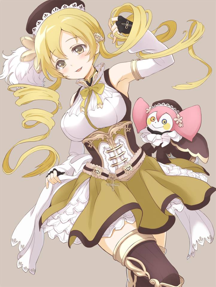 tomoe mami and charlotte (mahou shoujo madoka magica) drawn by budouya