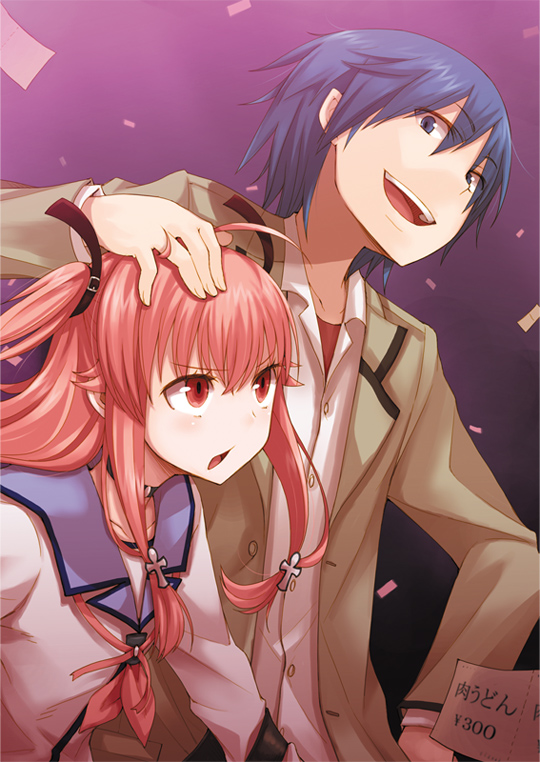 yui and hinata hideki (angel beats!) drawn by ayakura_juu
