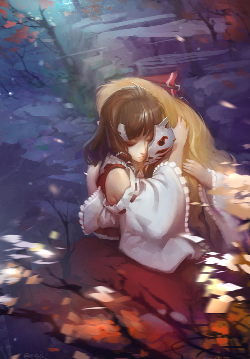 rumia and sendai hakurei no miko (original and 2 more) drawn by rained