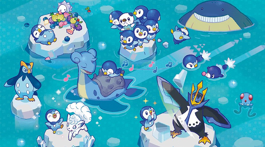 Piplup Oshawott Popplio Alolan Vulpix Lapras And 5 More Pokemon Drawn By Project Pochama Danbooru