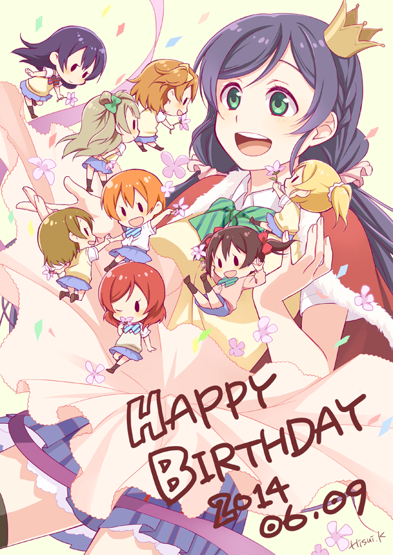 nishikino maki, tojo nozomi, sonoda umi, yazawa nico, ayase eli, and 4 more (love live! and 1 more) drawn by kannuki_hisui
