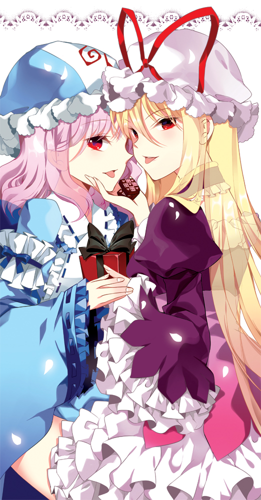 yakumo yukari and saigyouji yuyuko (touhou) drawn by roh_nam_kyung