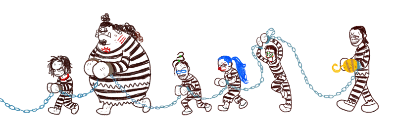 portgas d. ace, crocodile, buggy the clown, jinbe, galdino, and 1 more (one piece) drawn by pikaole