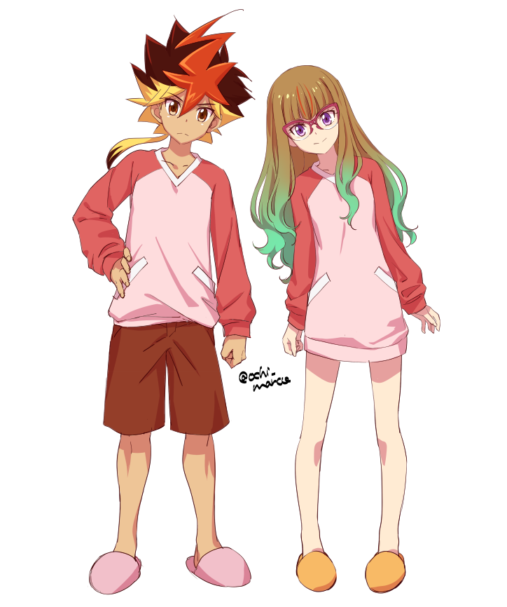 ohdo yuamu and ohdo yuhi (yu-gi-oh! and 1 more) drawn by ochi_marco