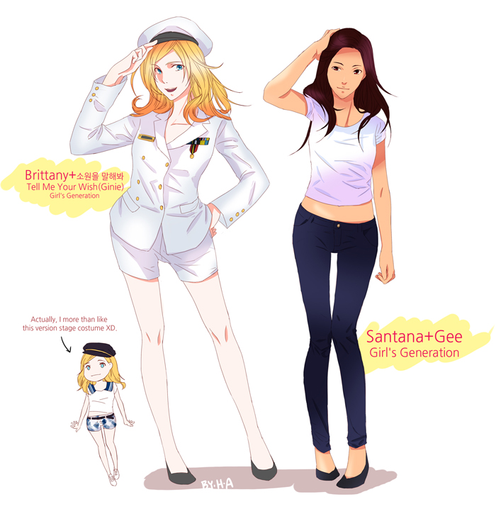 santana lopez and brittany s pierce (glee) drawn by hyun-k