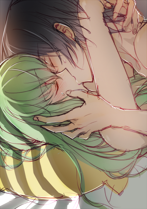 c.c. and lelouch vi britannia (code geass) drawn by creayus
