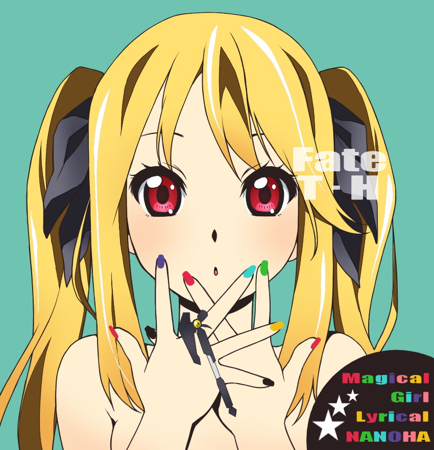 fate testarossa and bardiche (k-on! and 2 more) drawn by 467_(artist)