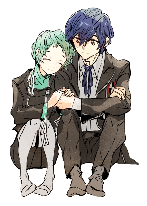 yuuki makoto and yamagishi fuuka (persona and 1 more) drawn by sutei_(giru)