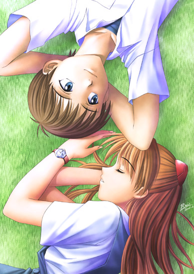 souryuu asuka langley and ikari shinji (neon genesis evangelion)