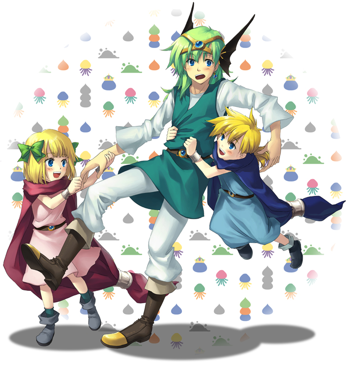 hero's daughter, hero, and hero's son (dragon quest and 2 more) drawn by tonykun