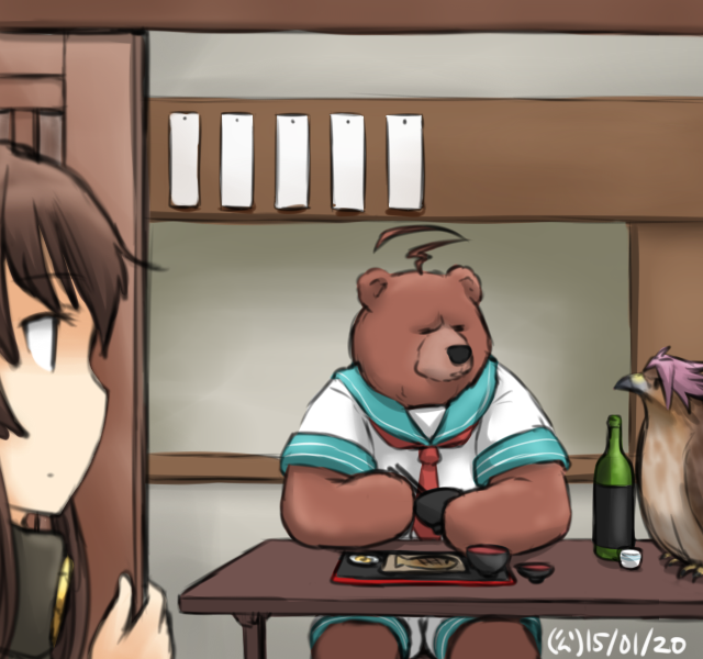 yamato, kuma, and jun'you (kantai collection) drawn by hamu_koutarou