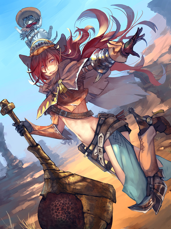 monster hunter and player palico (monster hunter and 1 more) drawn by kokutan_kitsunen