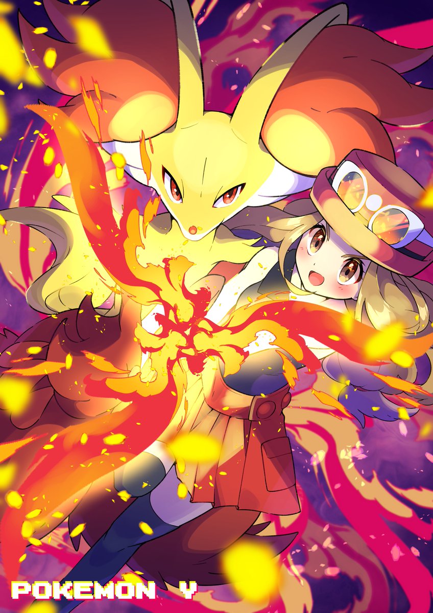 serena and delphox (pokemon and 1 more) drawn by pon_yui