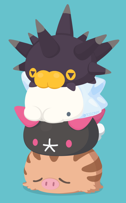 snom, pyukumuku, swinub, and pincurchin (pokemon) drawn by rizu_(rizunm)