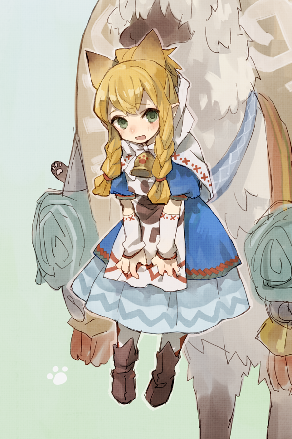 meowstress and moofah (monster hunter and 1 more) drawn by soto