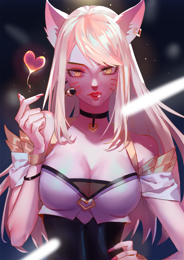 ahri and k/da ahri (league of legends) drawn by lengyou