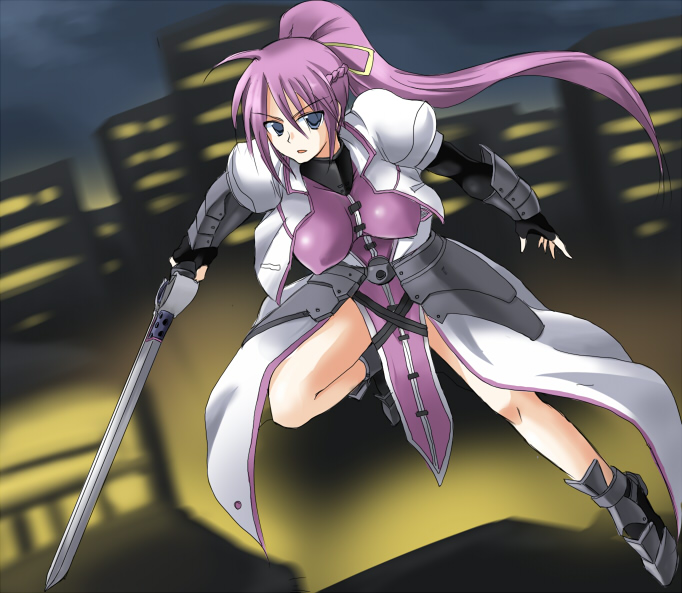 signum and laevatein (lyrical nanoha and 3 more) drawn by ment