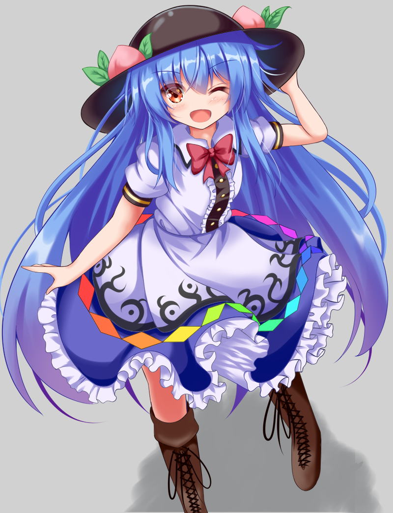 hinanawi tenshi (touhou and 1 more) drawn by unory