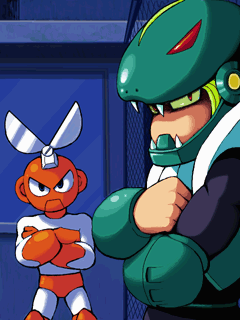 cut man and snake man (mega man and 2 more) drawn by hayate_(g_haya)