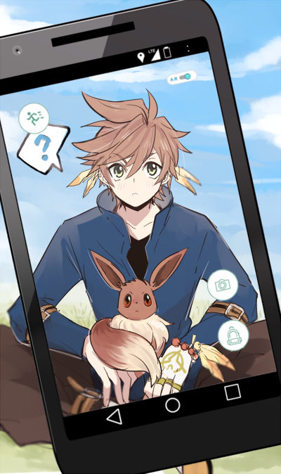 eevee and sorey (pokemon and 2 more) drawn by yurichi_(artist)