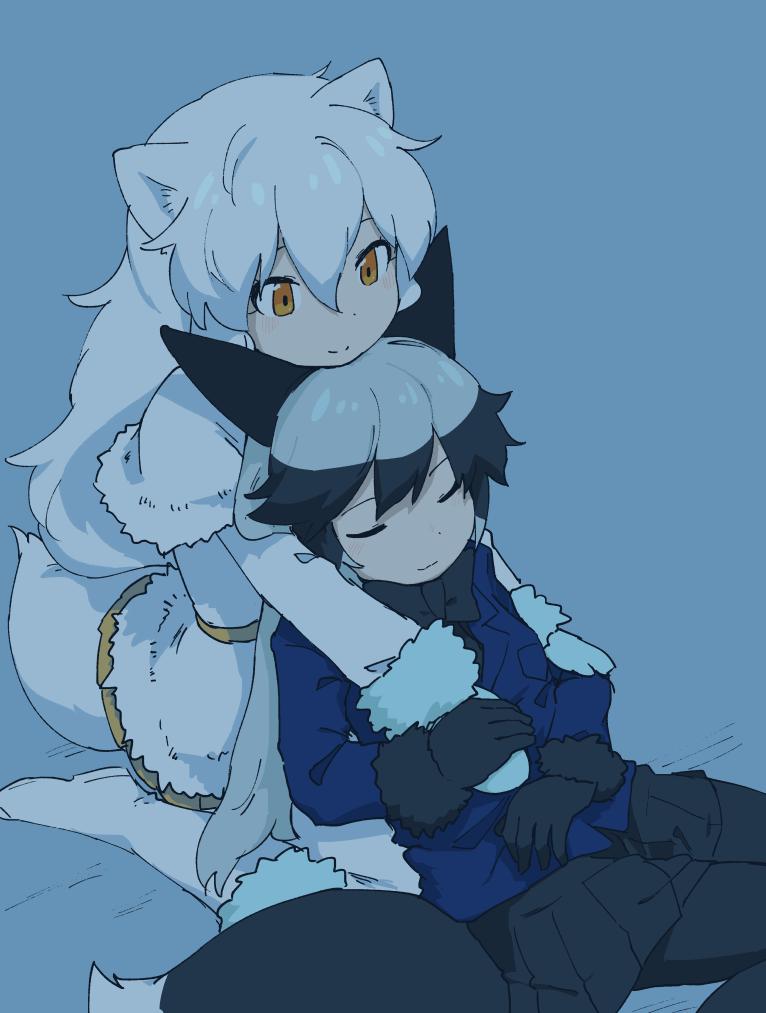 silver fox and arctic fox (kemono friends) drawn by rumenia_(ao2is)