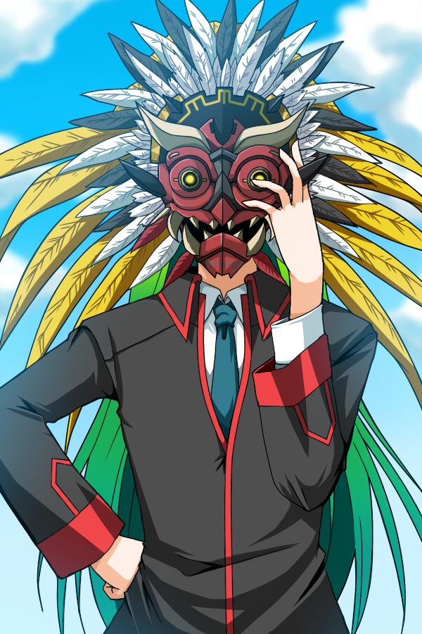 natsume kyousuke and mask the saito (little busters!) drawn by ashikaga_tamane