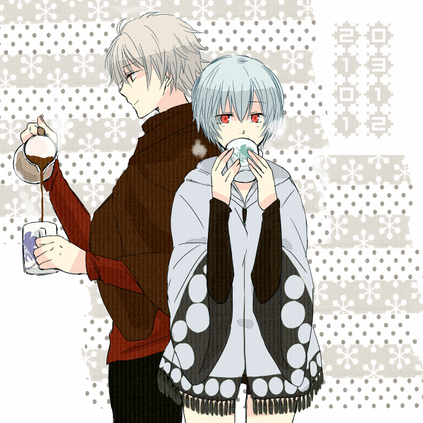 ayanami rei and nagisa kaworu (neon genesis evangelion and 1 more) drawn by usapopin