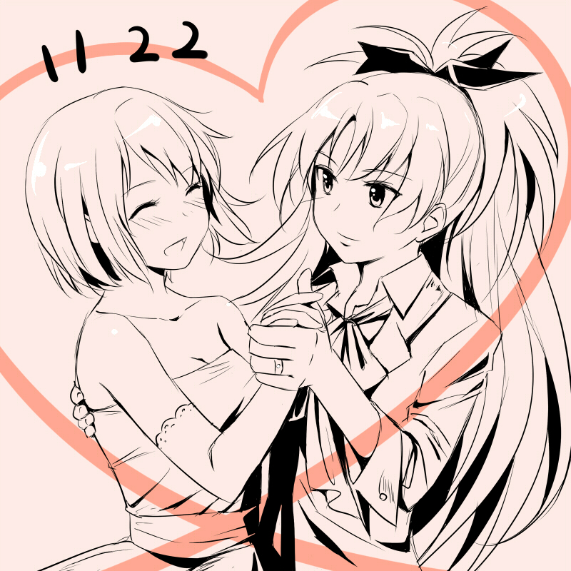 miki sayaka and sakura kyoko (mahou shoujo madoka magica) drawn by taromarun