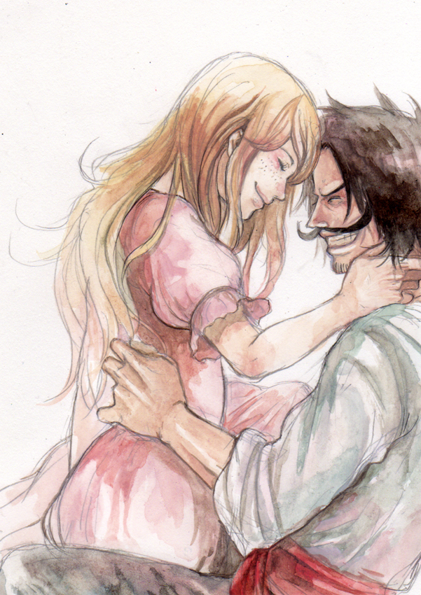 gol d. roger and portgas d. rouge (one piece) drawn by chikama_(minka)