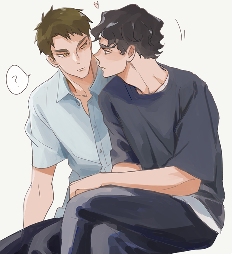 ushijima wakatoshi and sakusa kiyoomi (haikyuu!!) drawn by hk_smith_man