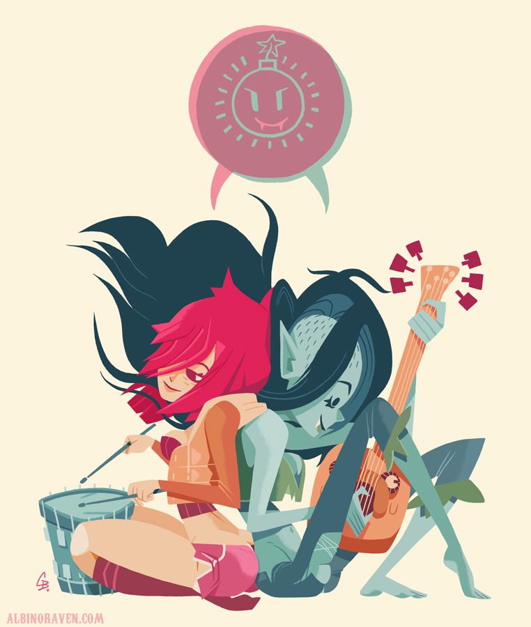 marceline abadeer and kim pine (scott pilgrim and 1 more) drawn by albinoraven