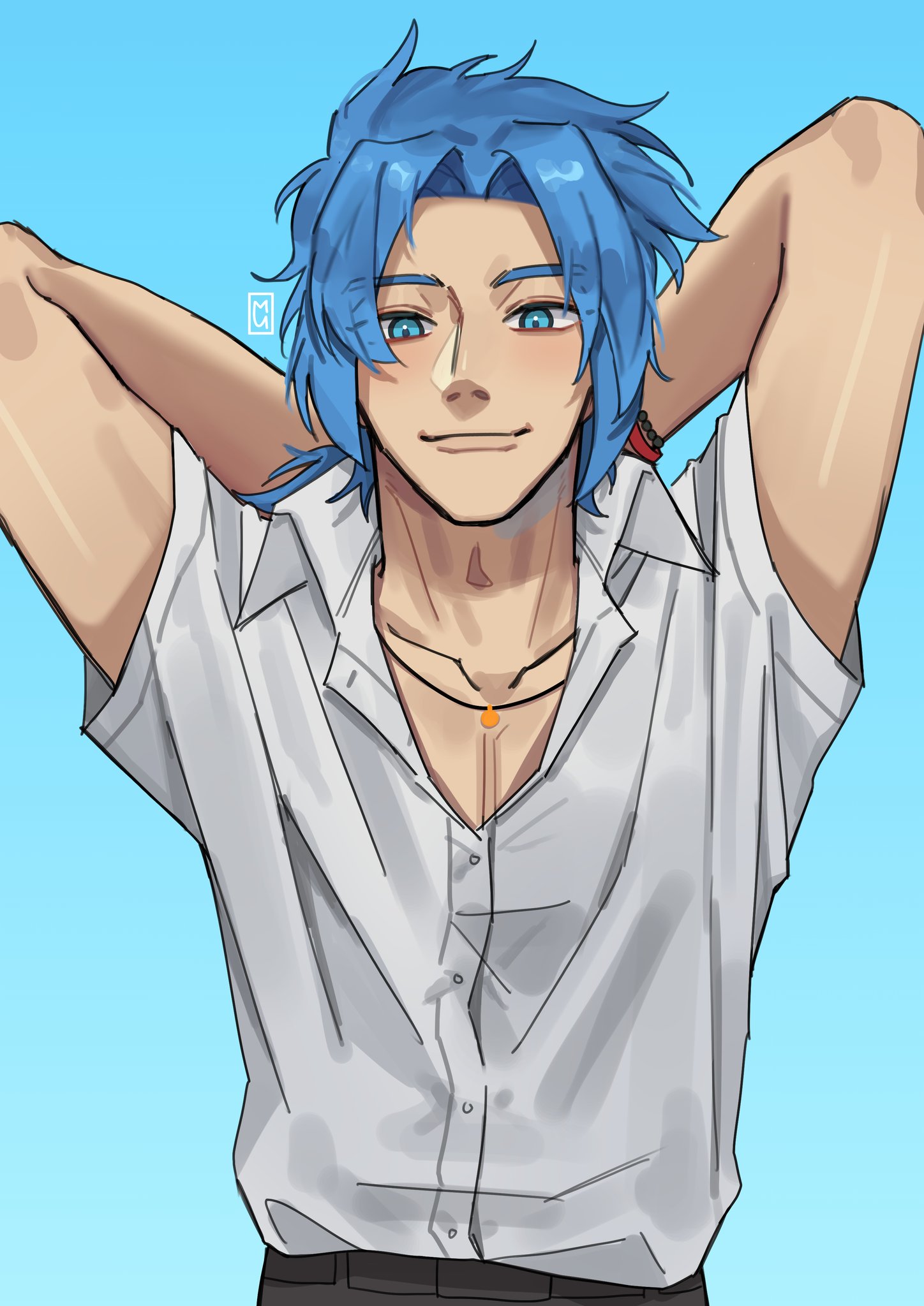 blue-haired boy (how to draw manga) drawn by mu_(qquwee) | Danbooru