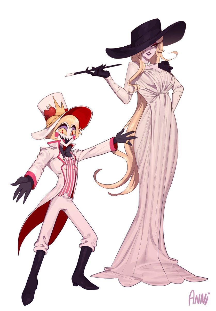lucifer morningstar, alcina dimitrescu, and lilith (resident evil and 2 more) drawn by annidrw