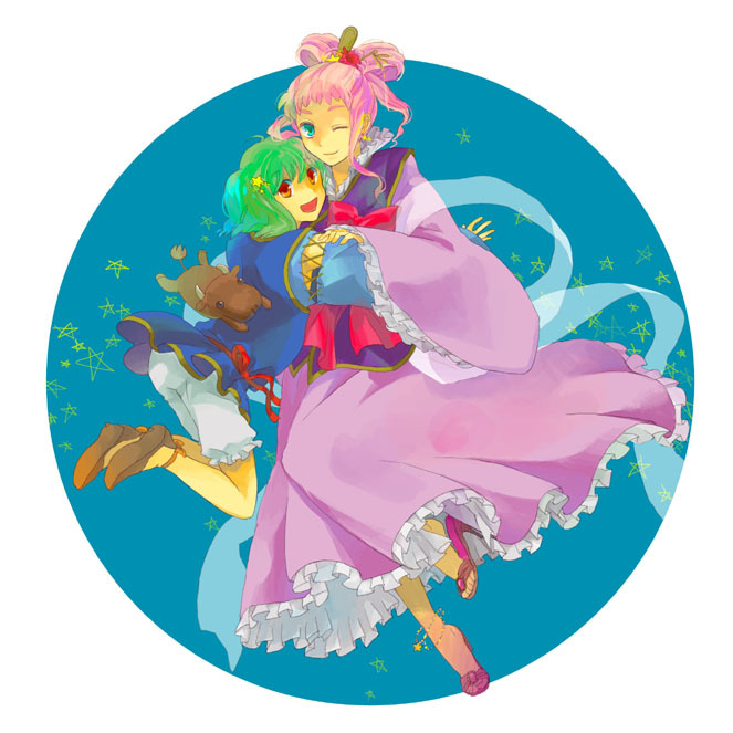 sheryl nome and ranka lee (macross and 1 more) drawn by ooomi