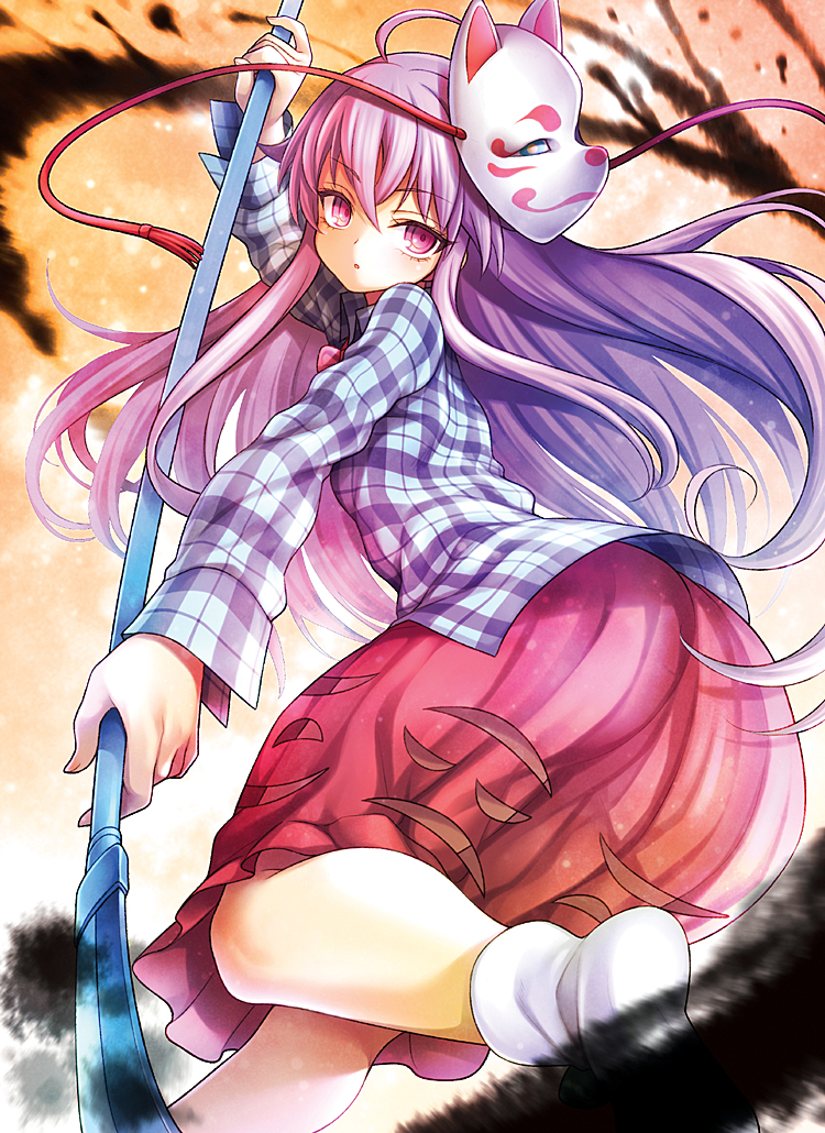 hata no kokoro (touhou) drawn by uousa-ou