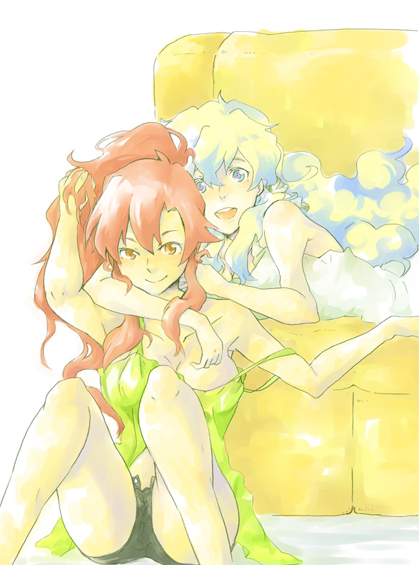 yoko littner and nia teppelin (tengen toppa gurren lagann) drawn by nishigi_(great-tit)
