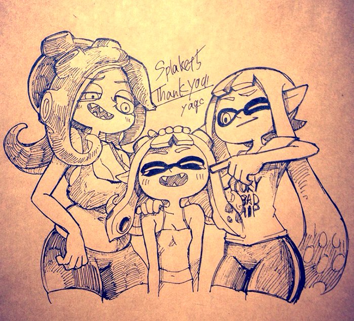 inkling player character, inkling girl, octoling player character, and takozonesu (splatoon and 1 more) drawn by yuta_agc