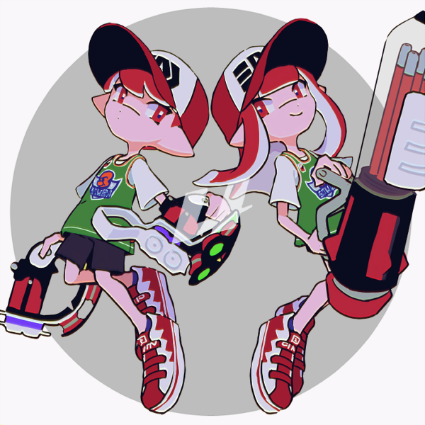 inkling player character, inkling girl, and inkling boy (splatoon) drawn by imaikuy0