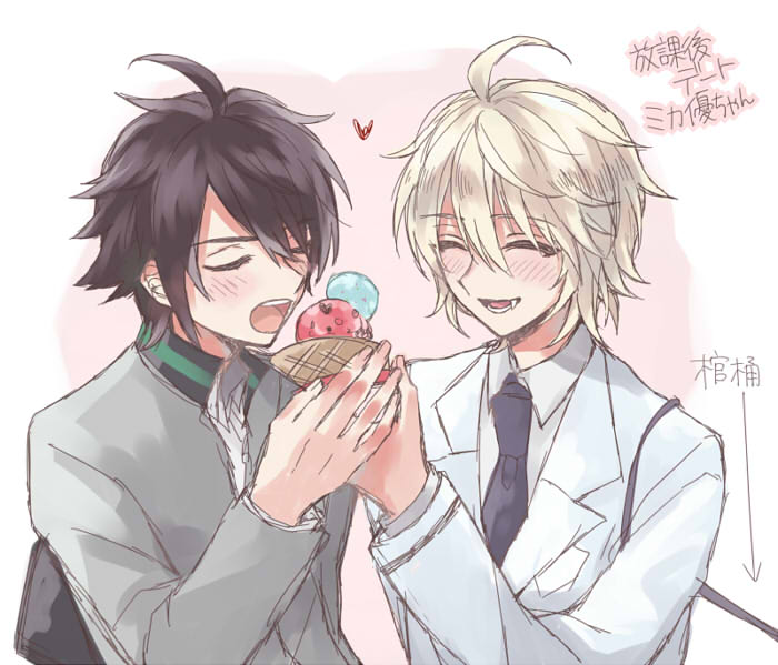 hyakuya yuuichirou and hyakuya mikaela (owari no seraph) drawn by harushiki06