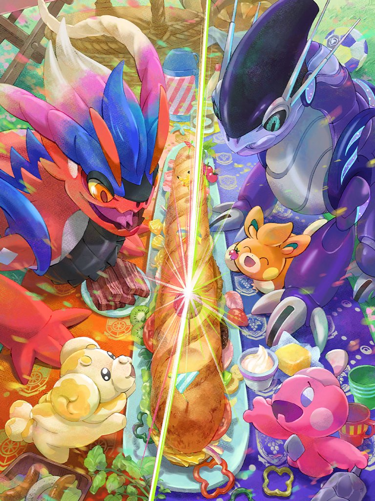 pikachu, koraidon, pawmi, miraidon, fidough, and 1 more (pokemon and 2 more)