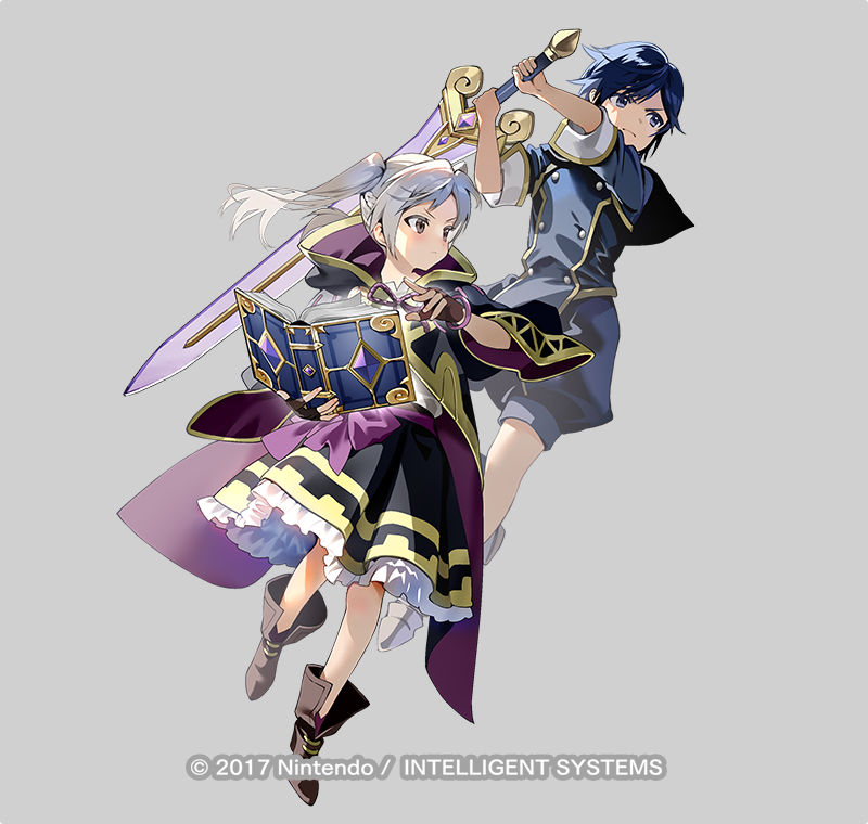 female robin and chrom (fire emblem and 2 more) drawn by hiiragi_akio
