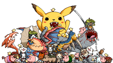 pikachu, monster hunter, slime, khezu, inoue toro, and 5 more (pokemon and 3 more) drawn by paul_robertson