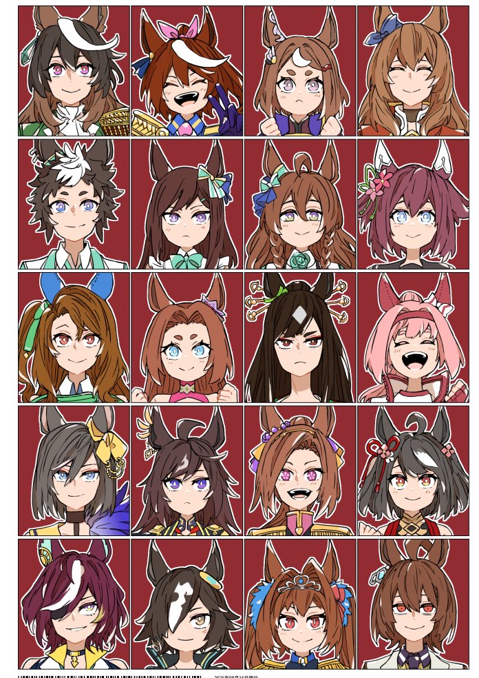 agnes tachyon, gold ship, daiwa scarlet, tokai teio, kitasan black, and 12 more (umamusume) drawn by asuka_(junerabitts)