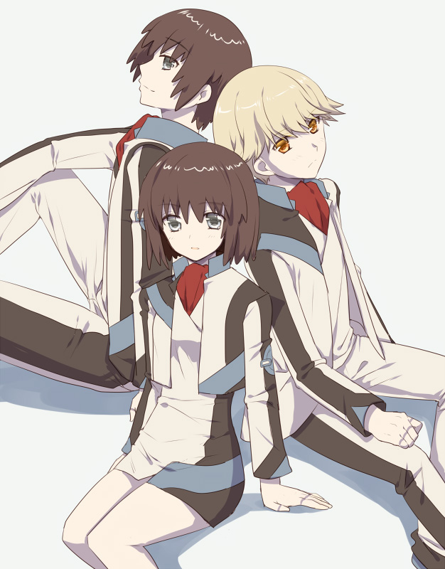 nishio rina, kaburagi sui, and nishio akira (soukyuu no fafner) drawn by ootani_mikoto