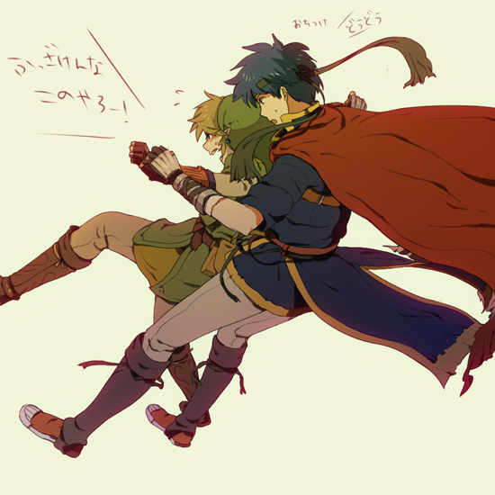link and ike (fire emblem and 3 more) drawn by nikayu